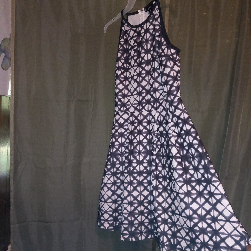 Flowy A Line Dress with Geometric Pattern